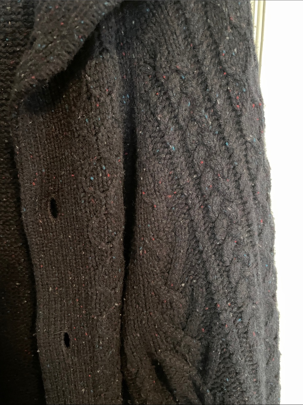 J. Crew Men's Merino Wool Blend Cable-Knit Button-Up Cardigan Sweater - Picture 6 of 7